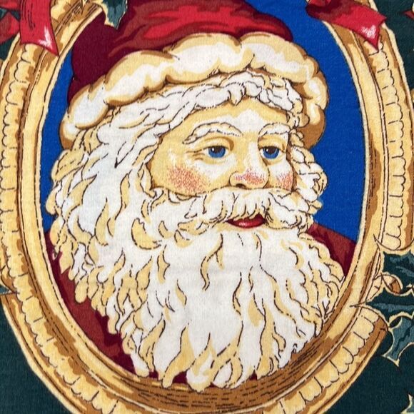 Domestications Set of 2 100% Cotton Flannel Santa Ornaments Green Pillowcases - Picture 8 of 16